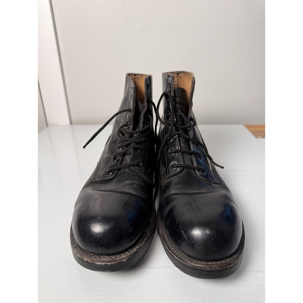 Vintage Black Leather Cap Toe Military Parade Boots Bilt Rite Sole